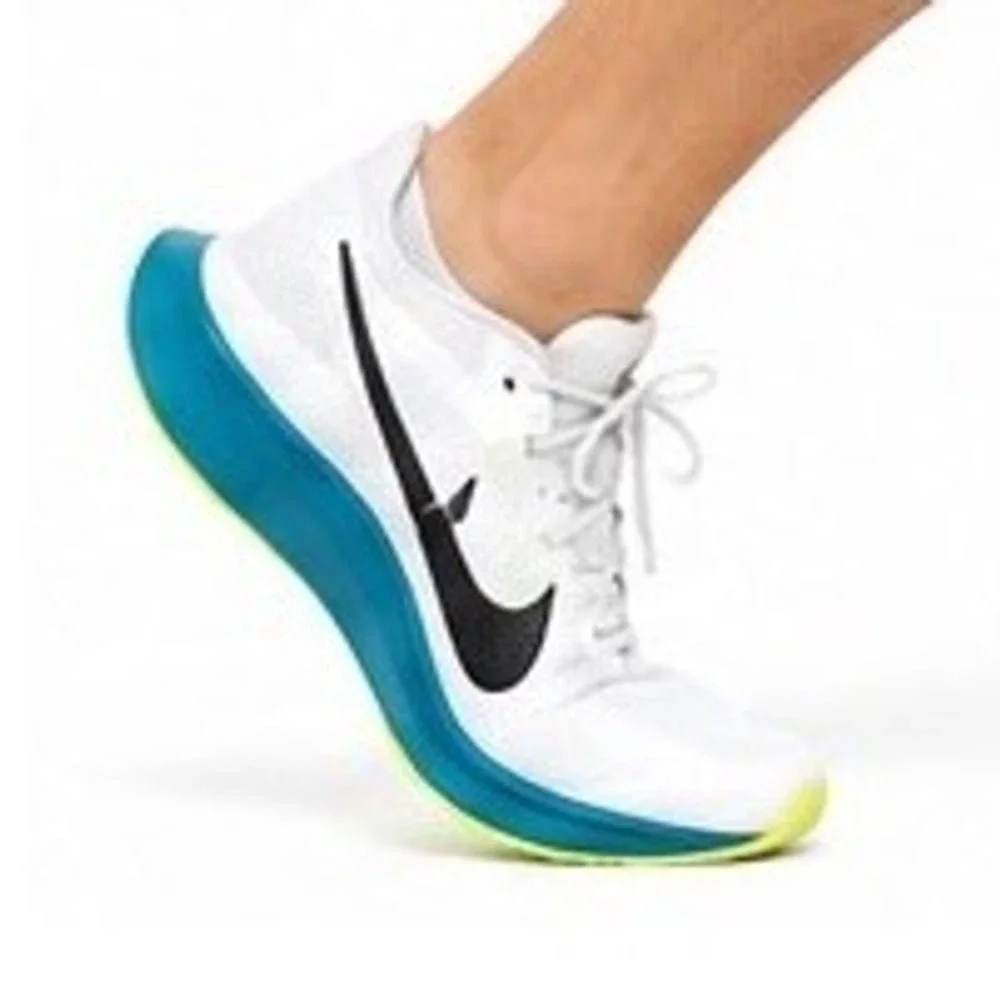 Nike Rival Distance Track Field Spikes White Teal Yellow M9.5 W11 Sporty 106-31
